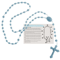 Rosary Beads - Spanish Version - Light Blue