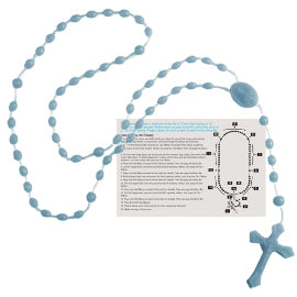 Rosary Beads - English Version - Light Blue